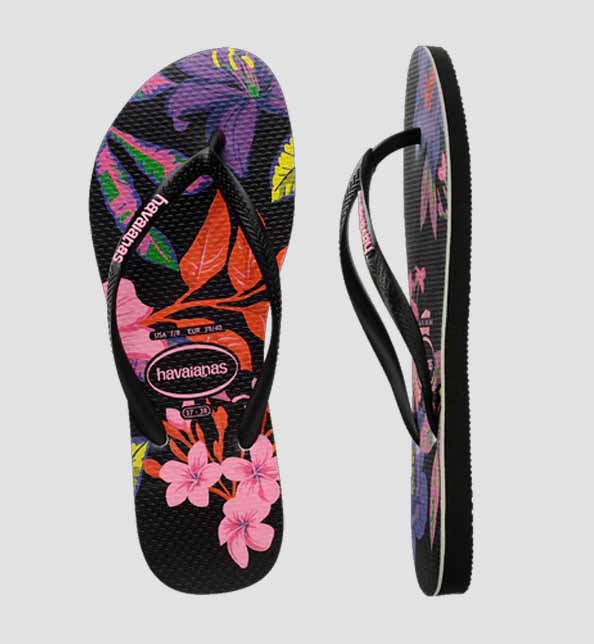 Slim Floral Neon Black