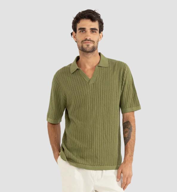 Relaxed Knit Ss Polo