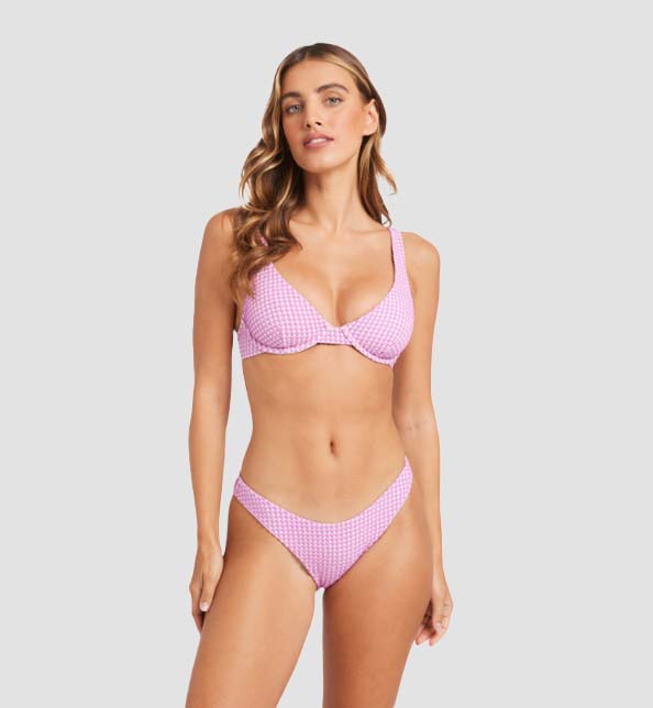 Wave Check Ruby Bra